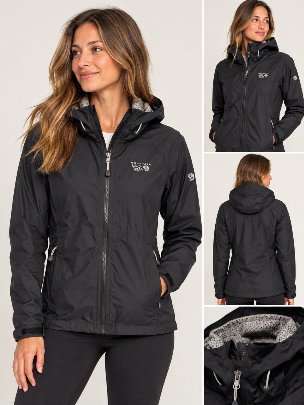 Mountain Hardwear Women’s Black Hooded Rain Jacket – New Without Tags